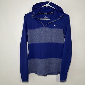 Nike Running Dri Fit Long Sleeve V Neck T Shirt Hoodie Womens Size Medium Purple